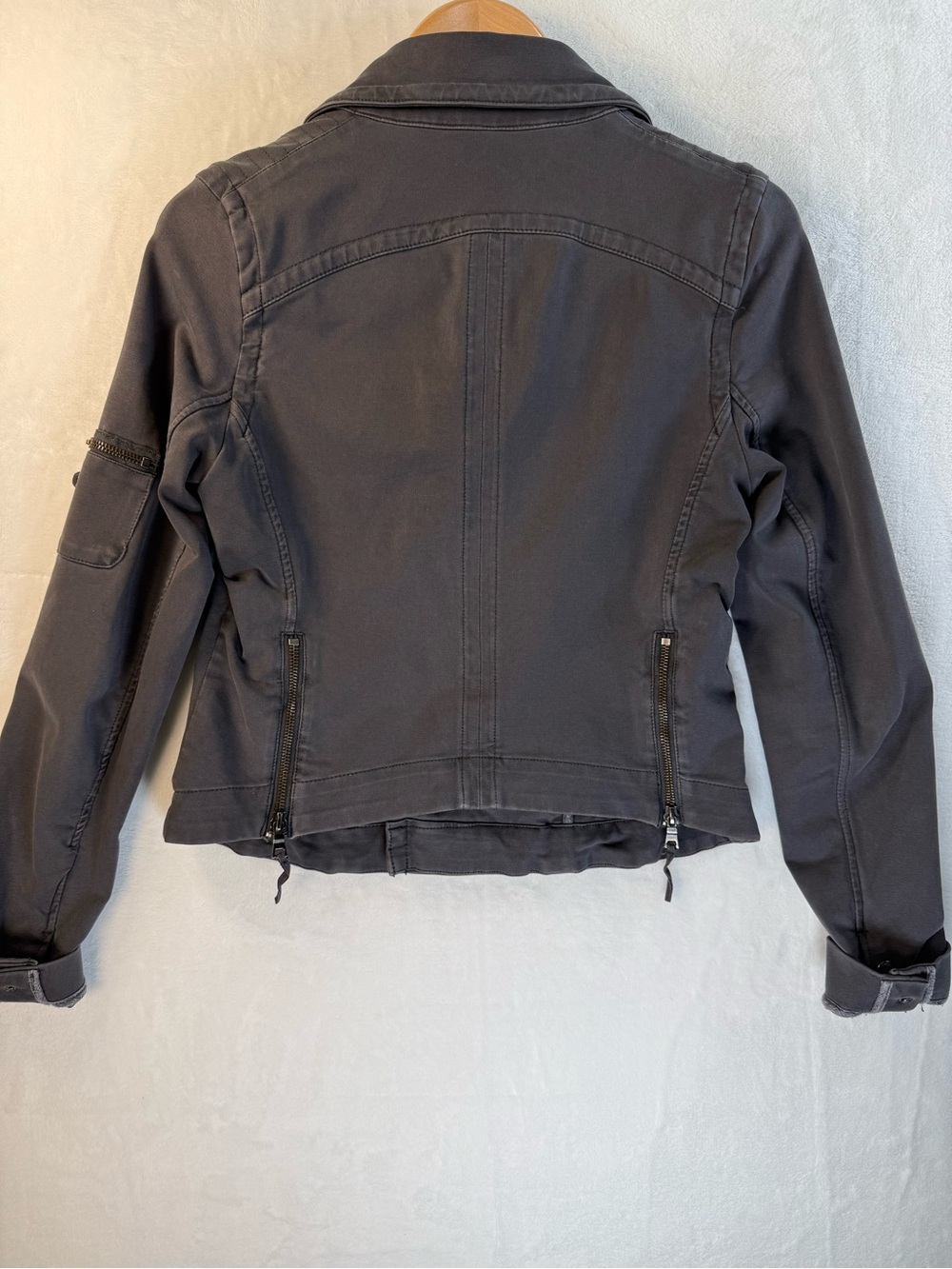 Peyton Jensen Harlow Moto Jacket Charcoal Gray Size S - Picture 3 of 10